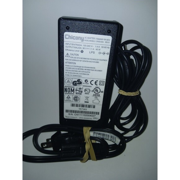 Chicony Power Supply Adapter Model CPA09-020A  Output 36V 1.1A Black Tested - Picture 9 of 16